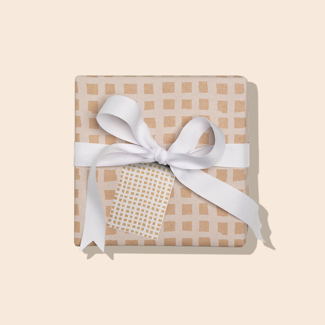 Gingham Kraft Wrapping Paper ~ COST PRICE!